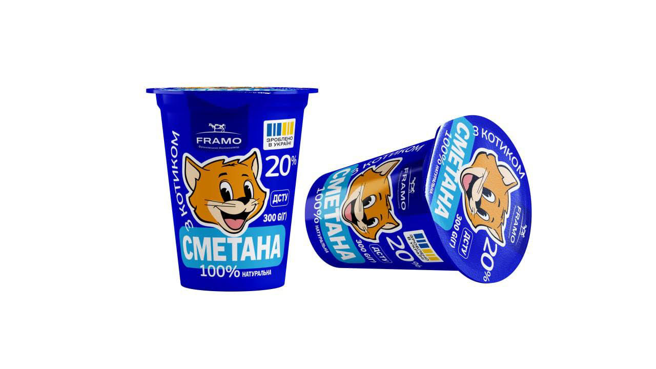 Сметана 20%, ФРАНКІВСЬКИЙ МОЛОКОЗАВОД фасування 300г, стакан пластиковий, ДСТУ 4418